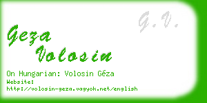 geza volosin business card