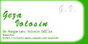 geza volosin business card